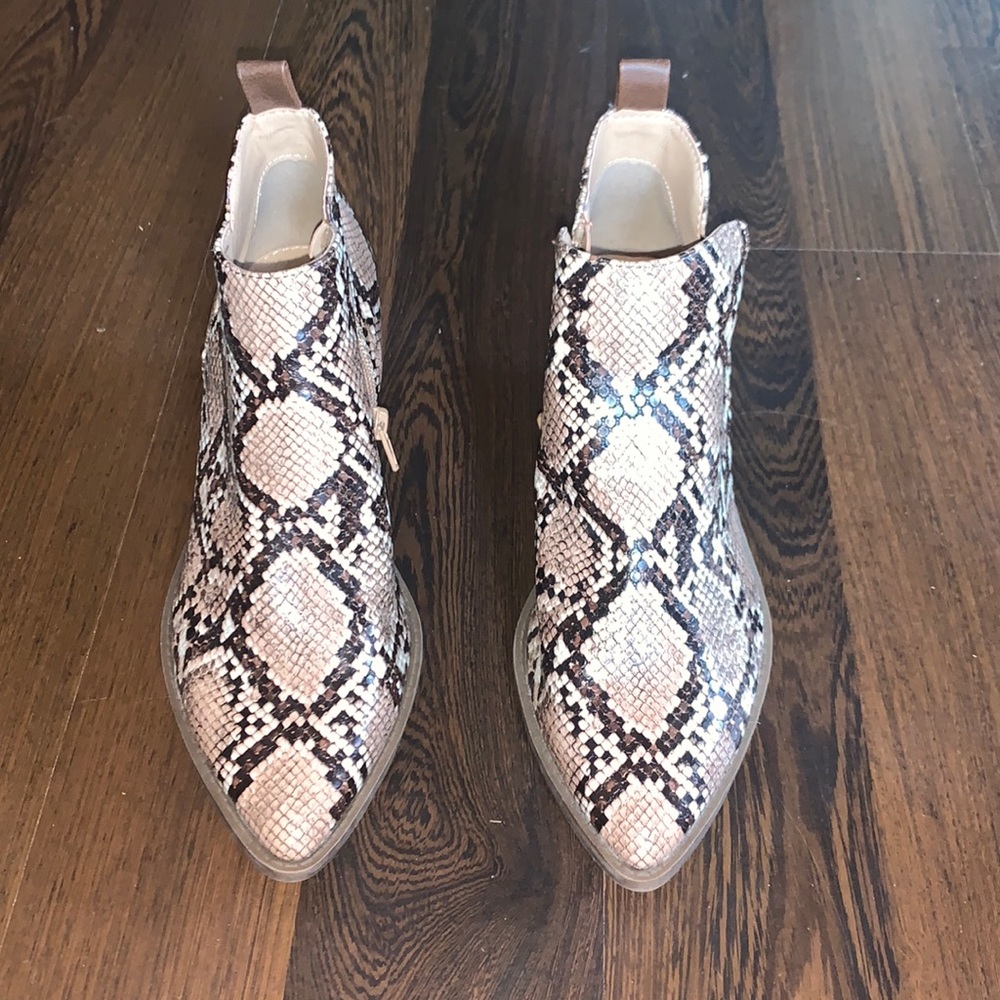 snake skin booties
